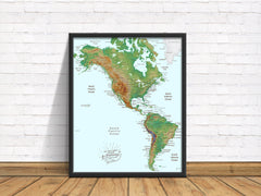 Americas Push Pin Map - Topographic - With 1,000 Pins!