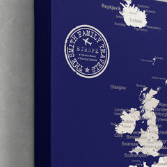 Europe Push Pin Map - Navy blue - WITH 1,000 PINS!