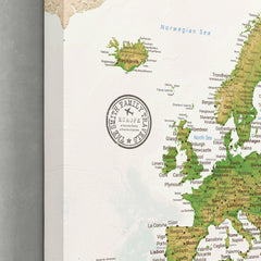 Europe Push Pin Map - Topographic - With 1,000 Pins!