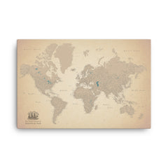 Vintage Old World Map For Wall To Pin