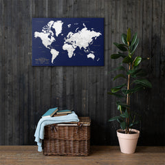 Pinnable World Map Travel Pin Board - Comes with 1,000 Pins!