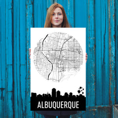 Albuquerque Skyline Silhouette Art Prints