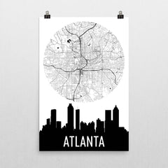 Atlanta Skyline Silhouette Art Prints