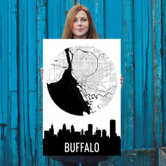 Buffalo Skyline Silhouette Art Prints