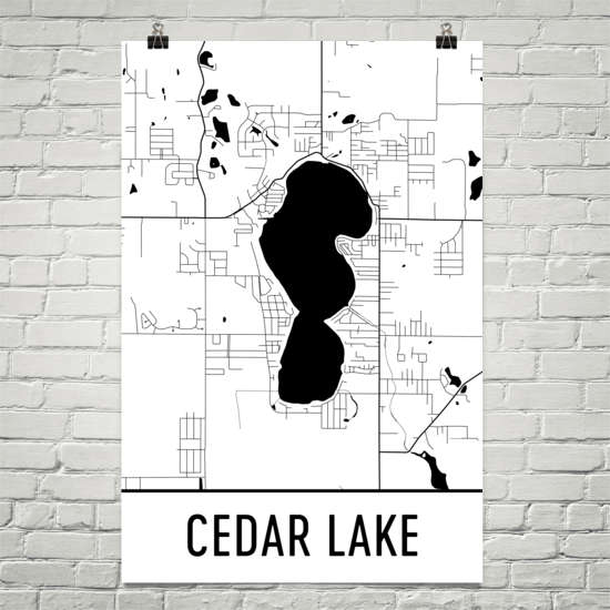Cedar Lake IN Art and Maps