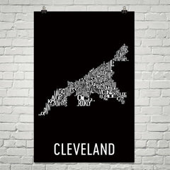 Cleveland Neighborhood Typography Prints – Modern Map Art