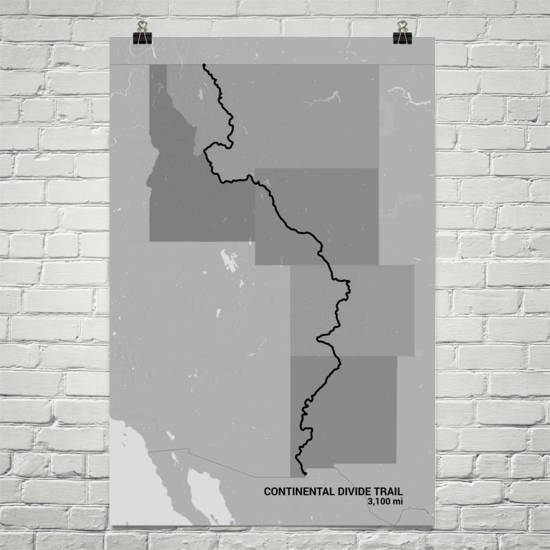 Continental Divide Trail Map Art Prints