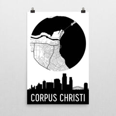 Corpus Christi Skyline Silhouette Art Prints