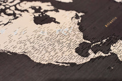 World Map Pushpin Board - Brown and Tan