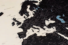 Personalized World Travel Map With 1,000 Pins - Tan Gift For Traveler