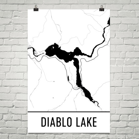 Diablo Lake WA Art and Maps