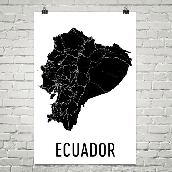 Ecuador Wall Map Print - Modern Map Art