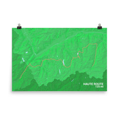 Haute Route Trail Map Art Prints