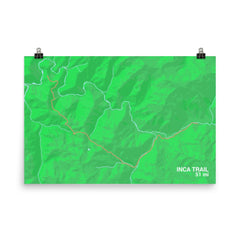 Inca Trail Map Art Prints