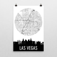 Las Vegas Skyline Silhouette Art Prints