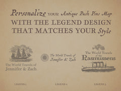 Vintage Old World Map For Wall To Pin