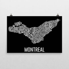 Montreal Neighborhood Typography Prints – Modern Map Art