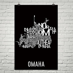 Omaha Neighborhood Typography Prints – Modern Map Art