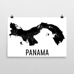 Panama Wall Map Print - Modern Map Art