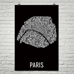 Paris Neighborhood Typography Prints – Modern Map Art