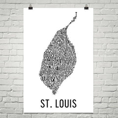 St. Louis Neighborhood Typography Prints – Modern Map Art