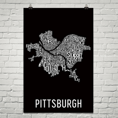 Pittsburgh PA Word Neighborhood Art