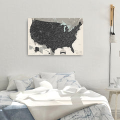 US Map Pinboard With 1,000 Pins - Great For Travelers!