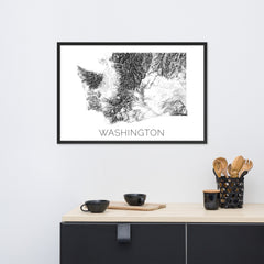 Washington State Topographic Map Art