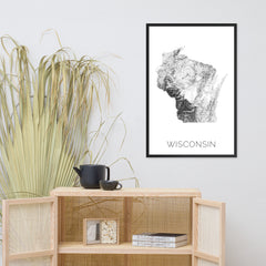 Wisconsin State Topographic Map Art
