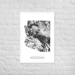 Arizona State Topographic Map Art