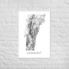 Vermont State Topographic Map Art