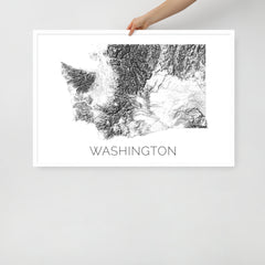 Washington State Topographic Map Art