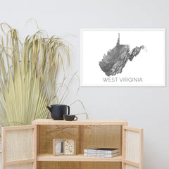 West Virginia State Topographic Map Art