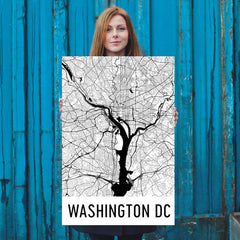 Washington DC Street Map Poster Burgundy