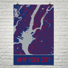 New York City NY Street Map Poster Black