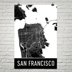 San Francisco CA Street Map Poster Red