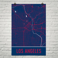 Los Angeles CA Street Map Poster White