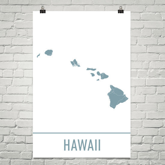 Hawaii USA Street Map Poster Blue