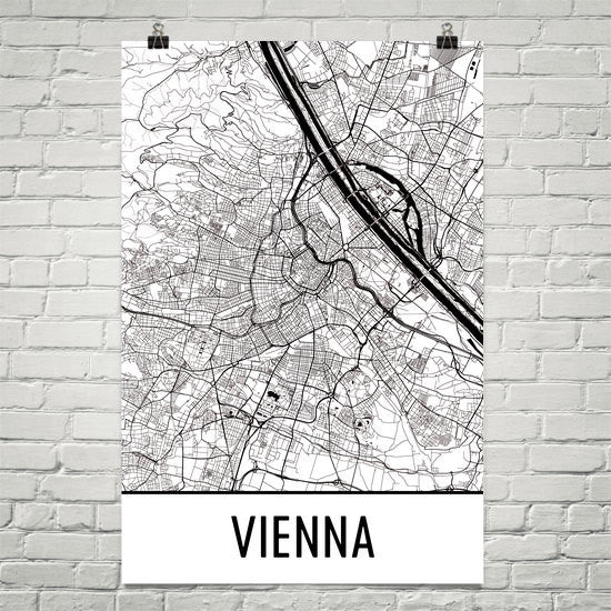 Vienna Austria Street Map Poster White