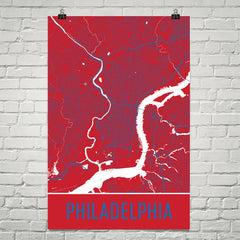 Philadelphia PA Street Map Poster Orange