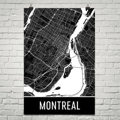 Montreal QC Street Map Poster Red