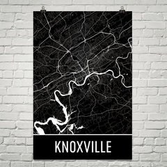 Knoxville TN Street Map Poster Orange