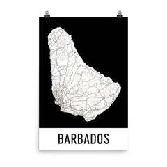 Barbados Street Map Poster Blue