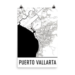 Puerto Vallarta Street Map Poster Blue