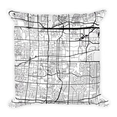 Arlington black and white throw pillow with city map print 18x18