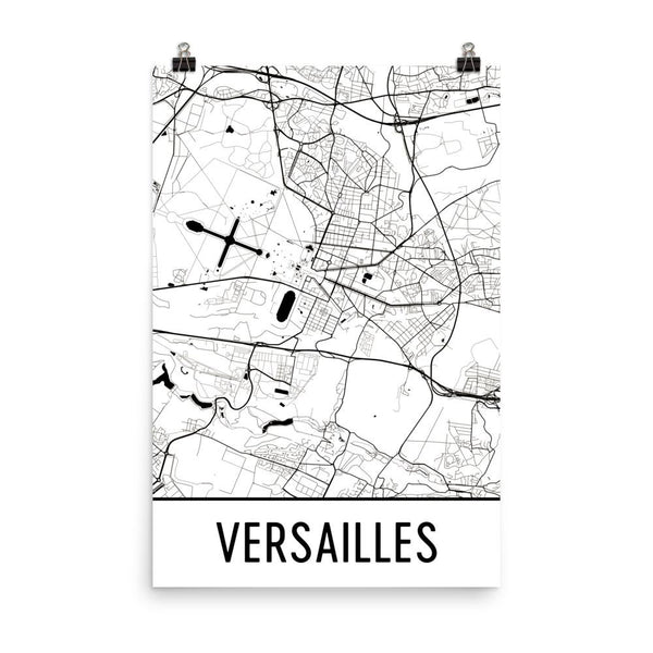 Versailles Street Map Poster White