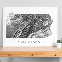 Pennsylvania State Topographic Map Art