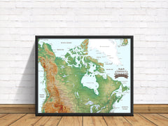Canada Push Pin Map - Topographic - With 1,000 Pins!