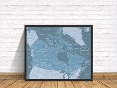 Canada Push Pin Map - Blue - With 1,000 Pins!