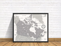 Canada Push Pin Map - White - With 1,000 Pins!